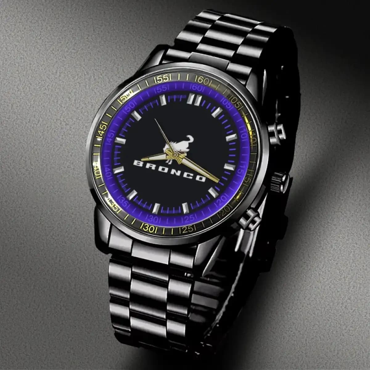 ford bronco w - Premium Stainless Steel watch
