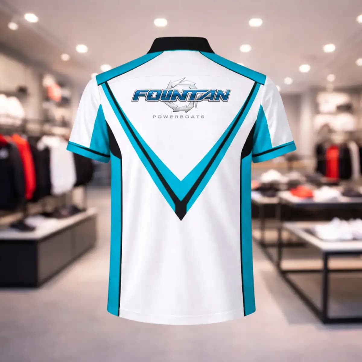 Fountain01 - Premium Unisex Zip-Up Polo T-Shirt