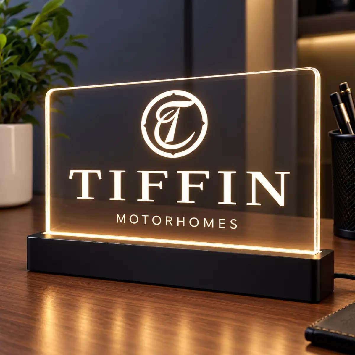 Tiffin Motorhome Led - Custom LED Acrylic Desk Sign